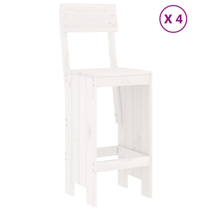 Set Bar da Giardino 5 pz Bianco in Legno Massello di Pino - homemem39