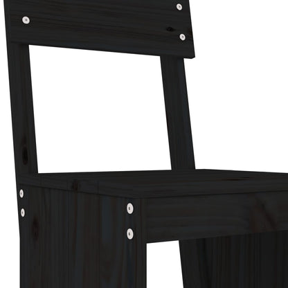 Set Bar da Giardino 5 pz Nero in Legno Massello di Pino | homemem39