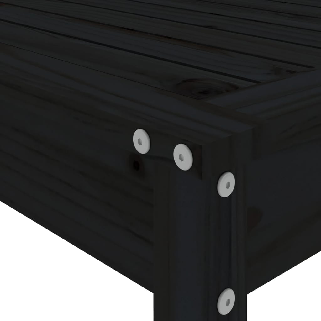Set Bar da Giardino 5 pz Nero in Legno Massello di Pino | homemem39