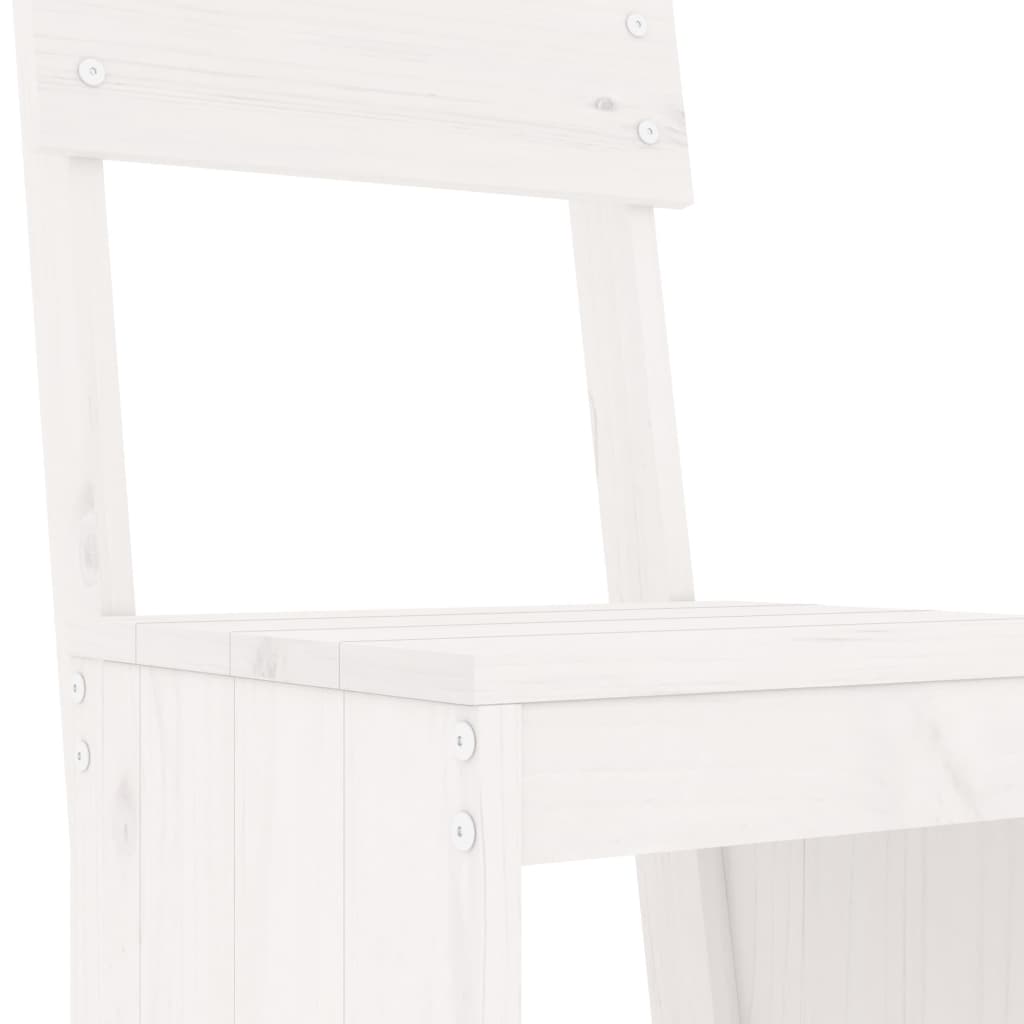 Set Bar da Giardino 7 pz Bianco in Legno Massello di Pino | homemem39
