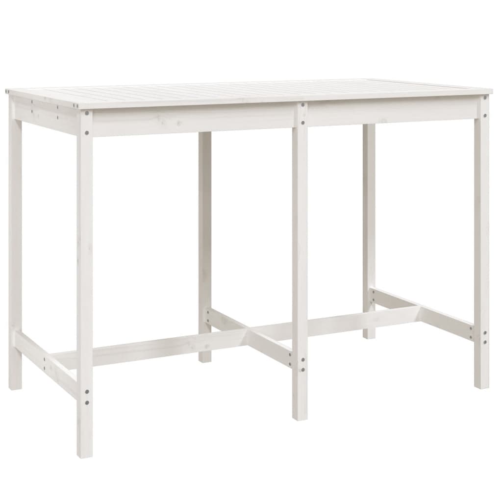 Set Bar da Giardino 7 pz Bianco in Legno Massello di Pino - homemem39