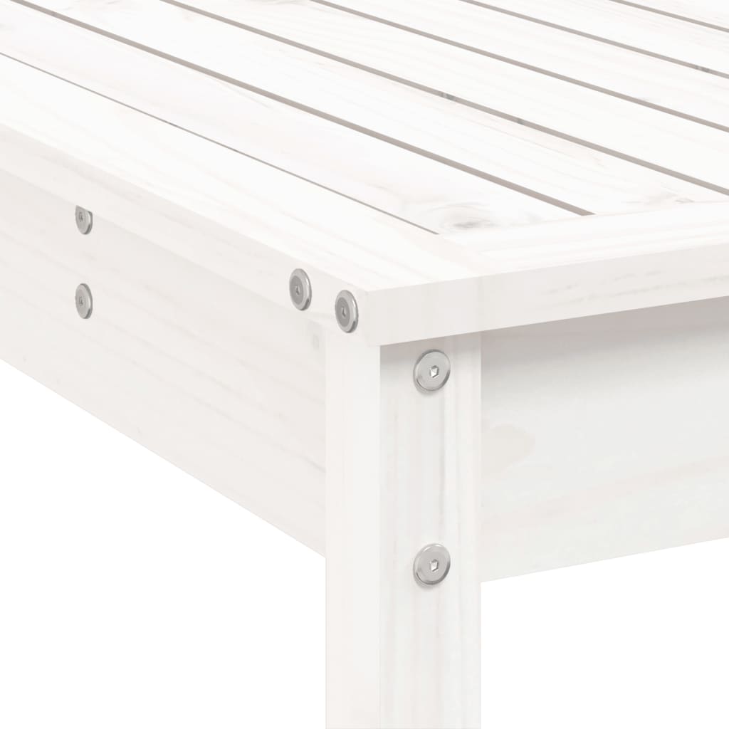 Set Bar da Giardino 7 pz Bianco in Legno Massello di Pino | homemem39