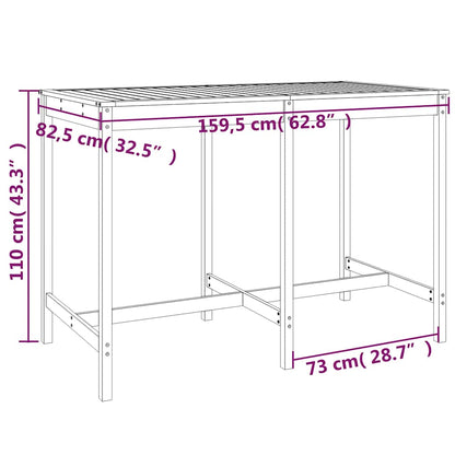 Set Bar da Giardino 7 pz Bianco in Legno Massello di Pino | homemem39
