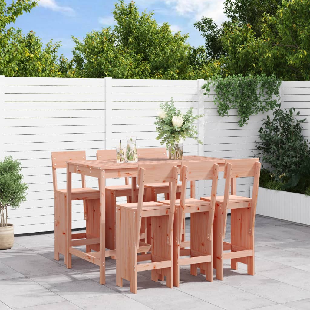 Set da Bar da Giardino 7 pz in Legno Massello di Douglas | homemem39