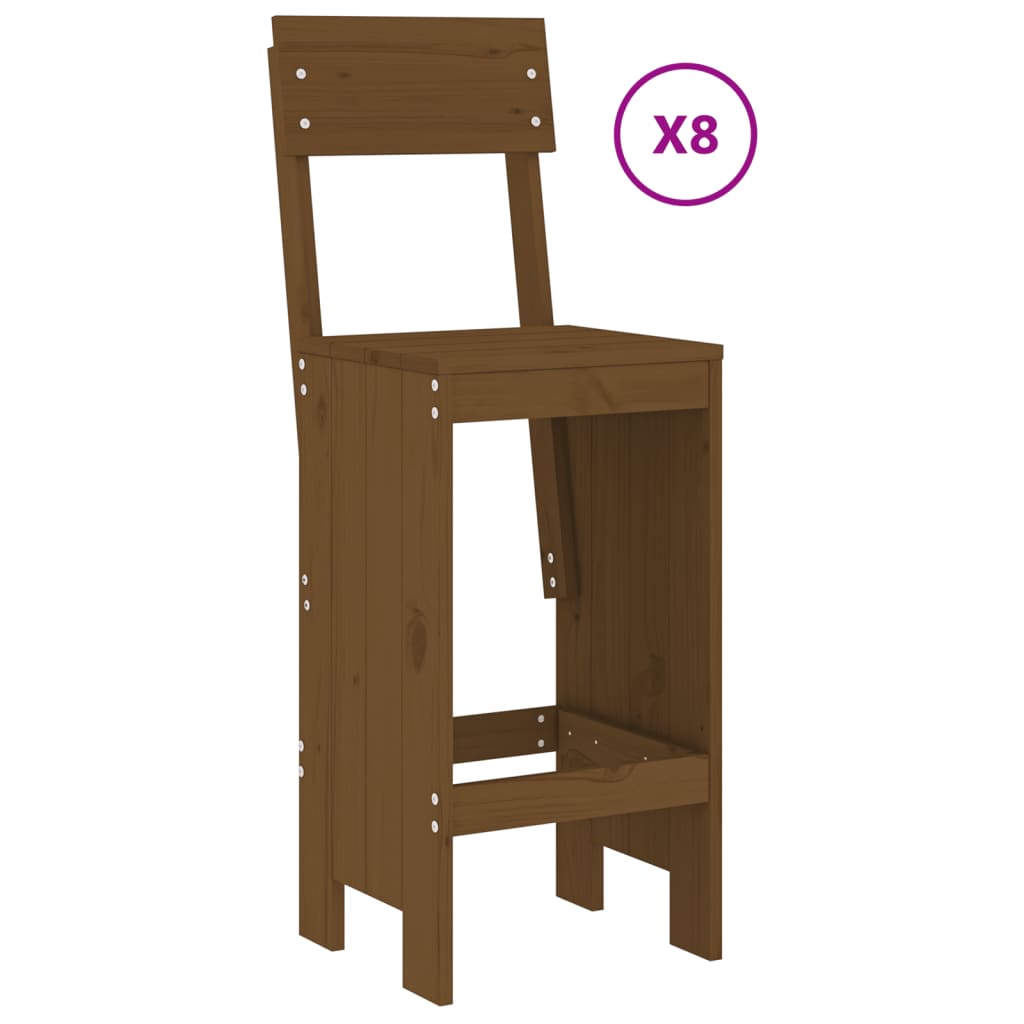 Set Bar da Giardino 9 pz ambra in Legno Massello di Pino | homemem39