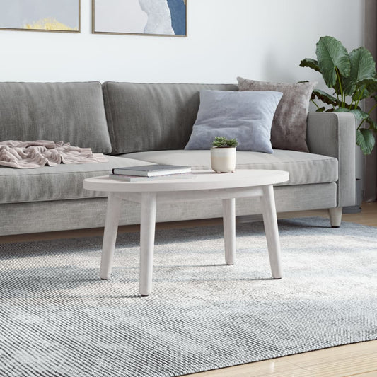 Piano Tavolo Bianco 70x35x2,5cm in Legno Massello di Pino Ovale