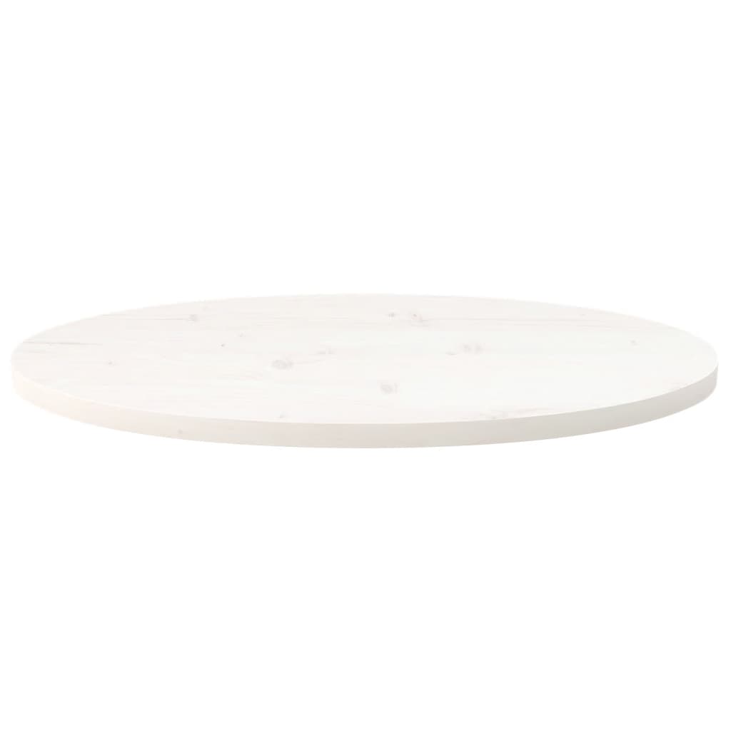 Piano Tavolo Bianco 70x35x2,5cm in Legno Massello di Pino Ovale | homemem39