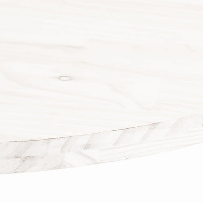 Piano Tavolo Bianco 70x35x2,5cm in Legno Massello di Pino Ovale | homemem39