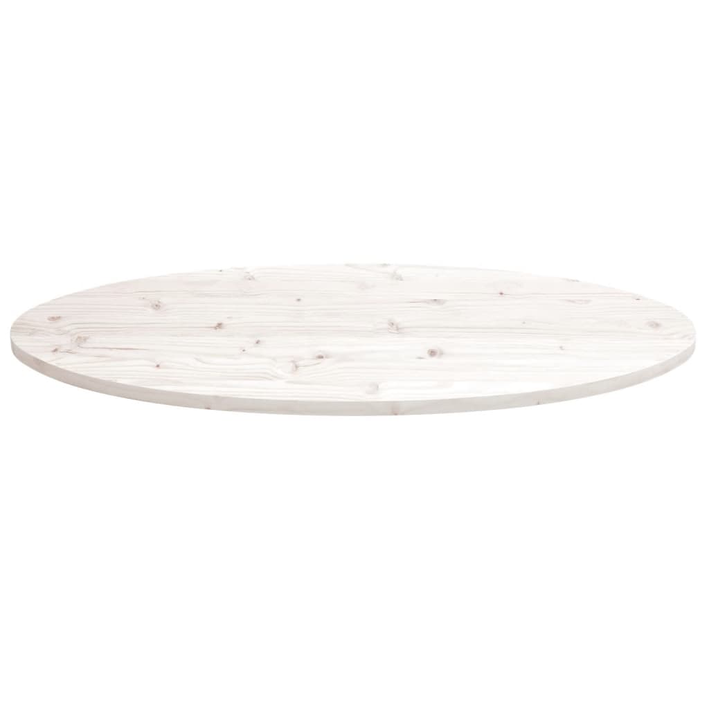 Piano Tavolo Bianco 90x45x2,5cm in Legno Massello di Pino Ovale | homemem39