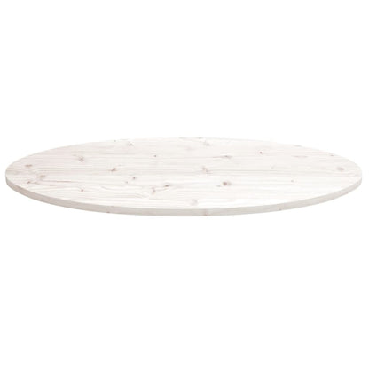 Piano Tavolo Bianco 90x45x2,5cm in Legno Massello di Pino Ovale | homemem39