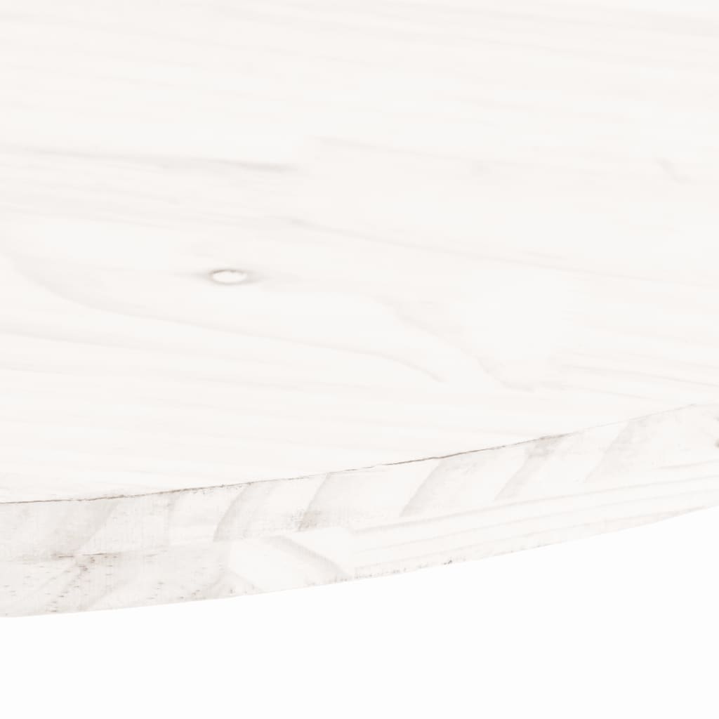 Piano Tavolo Bianco 90x45x2,5cm in Legno Massello di Pino Ovale | homemem39