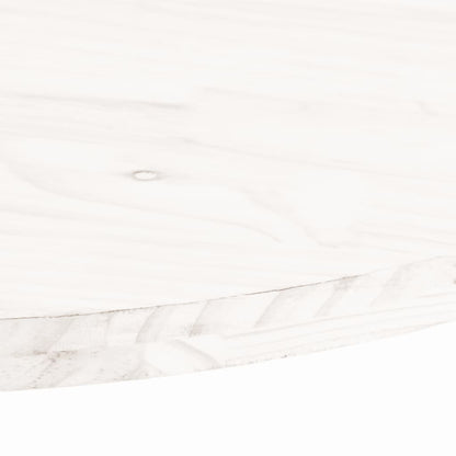 Piano Tavolo Bianco 100x50x2,5 cm Legno Massello di Pino Ovale | homemem39