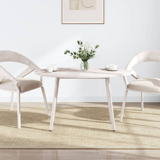Piano Tavolo Bianco 110x55x2,5 cm Legno Massello di Pino Ovale