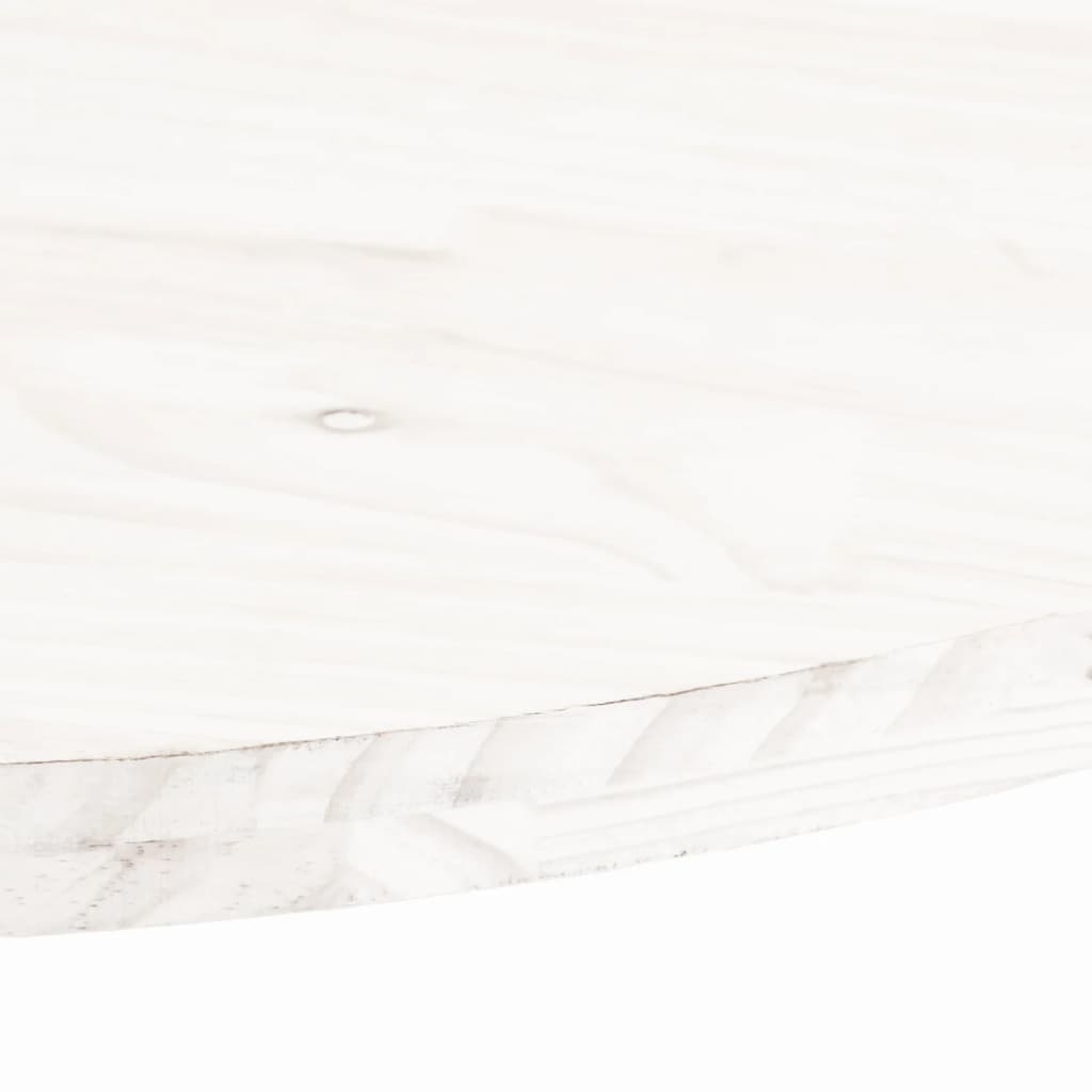 Piano Tavolo Bianco 110x55x2,5 cm Legno Massello di Pino Ovale | homemem39