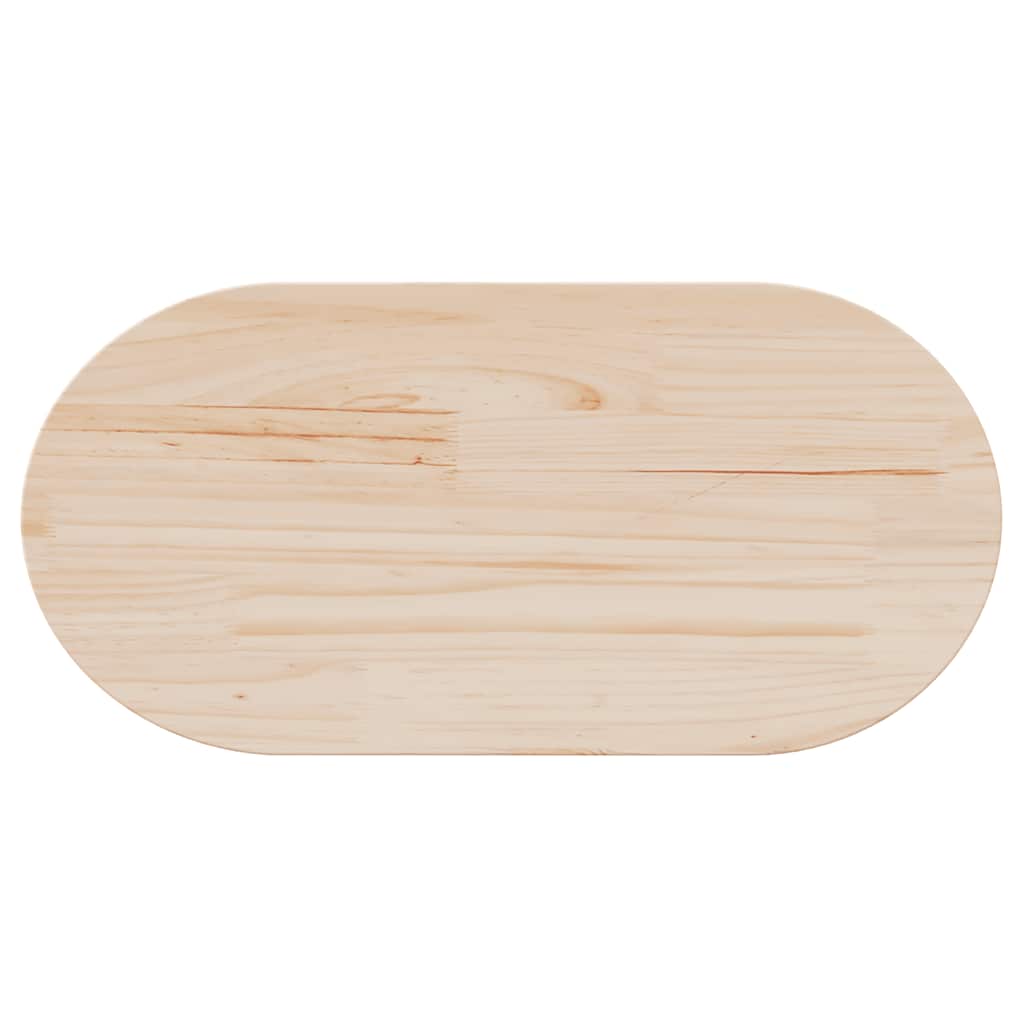 Piano del tavolo 60x30x2,5 cm in legno massello di pino ovale | homemem39