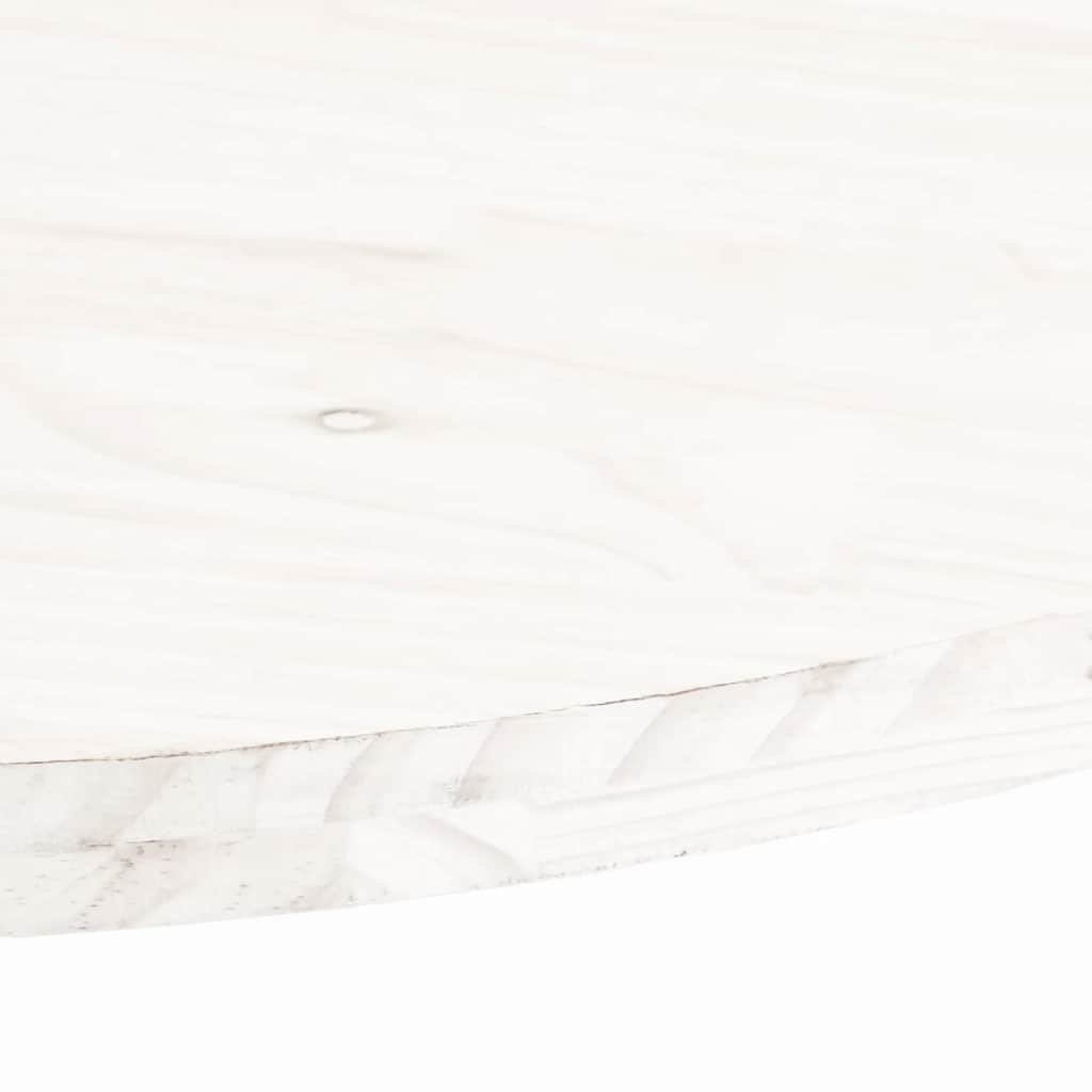Piano Tavolo Bianco 60x30x2,5cm in Legno Massello di Pino Ovale | homemem39