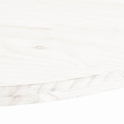 Piano Tavolo Bianco 70x35x2,5cm in Legno Massello di Pino Ovale | homemem39