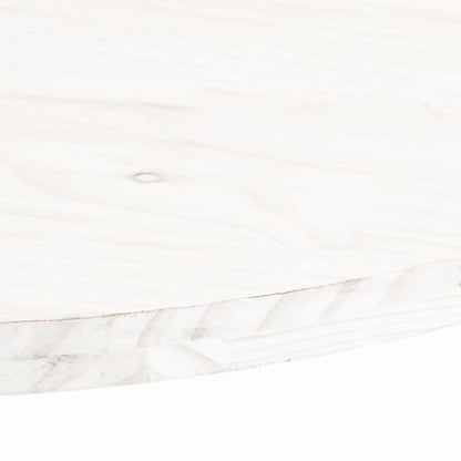Piano Tavolo Bianco 80x40x2,5cm in Legno Massello di Pino Ovale | homemem39