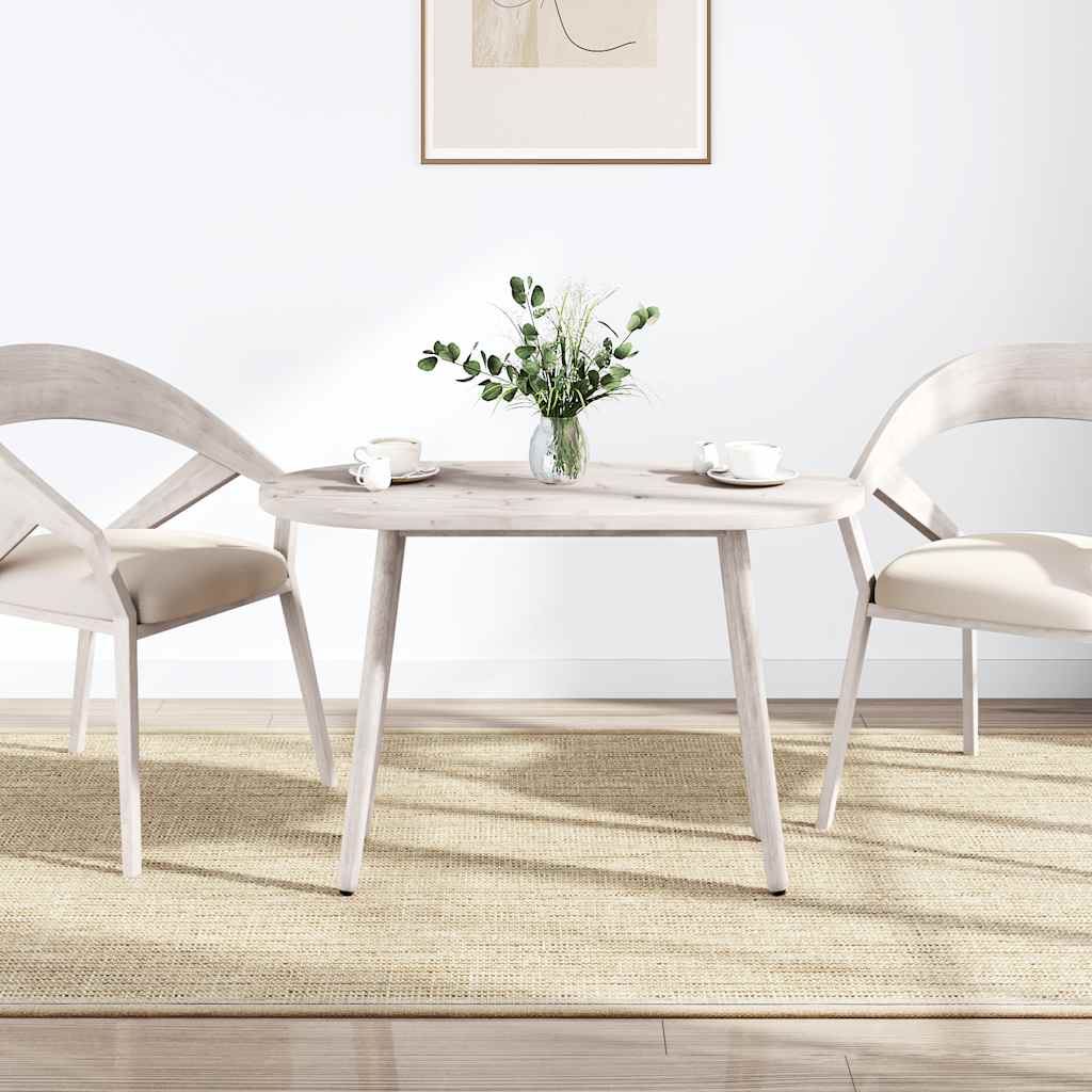 Piano Tavolo Bianco 90x45x2,5cm in Legno Massello di Pino Ovale