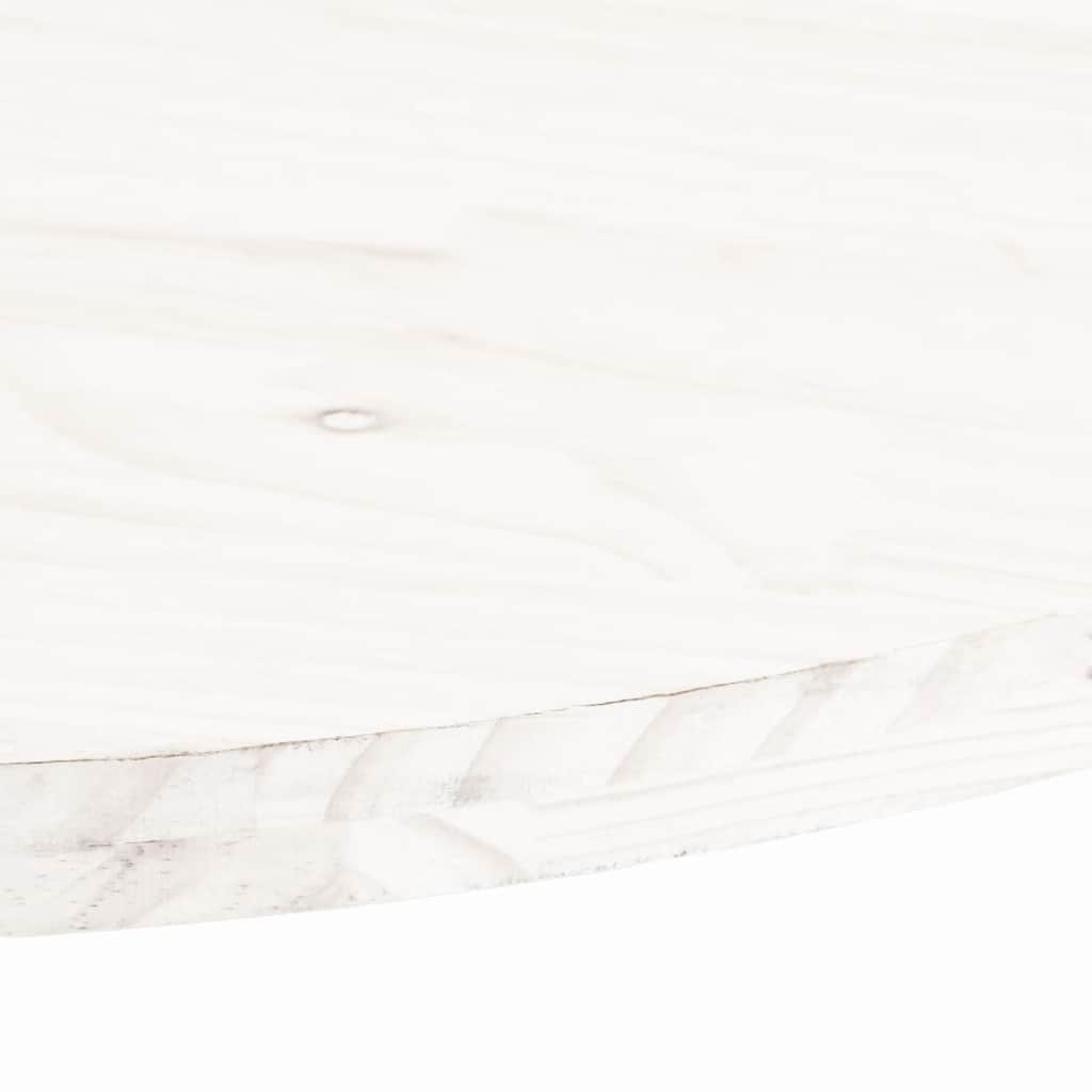 Piano Tavolo Bianco 90x45x2,5cm in Legno Massello di Pino Ovale | homemem39