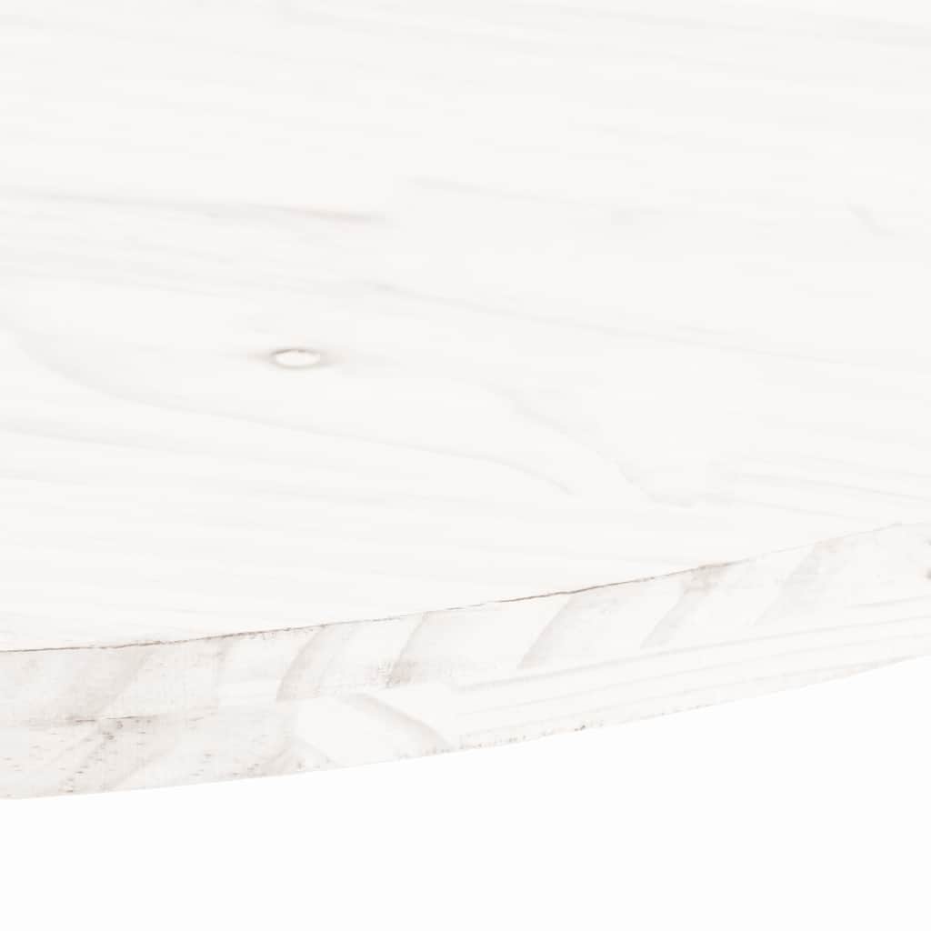 Piano Tavolo Bianco 100x50x2,5 cm Legno Massello di Pino Ovale | homemem39