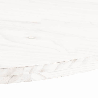 Piano Tavolo Bianco 110x55x2,5 cm Legno Massello di Pino Ovale | homemem39