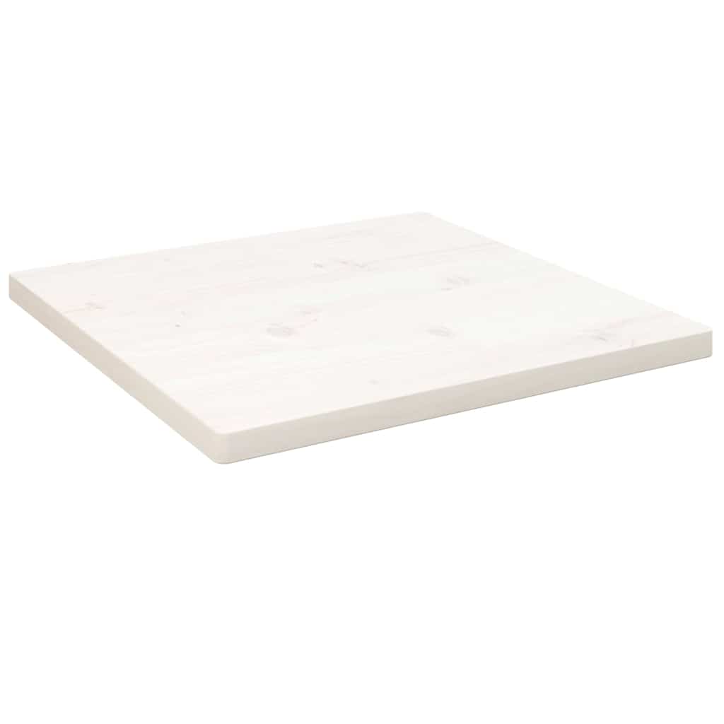 Piano Tavolo Bianco 40x40x2,5cm Legno Massello di Pino Quadrato