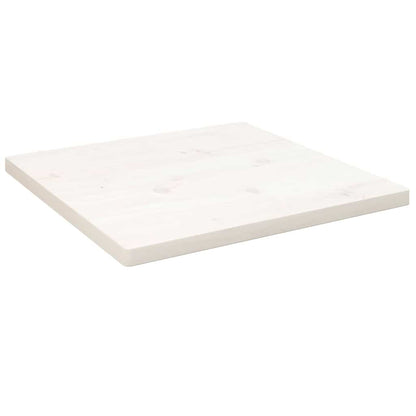 Piano Tavolo Bianco 40x40x2,5cm Legno Massello di Pino Quadrato