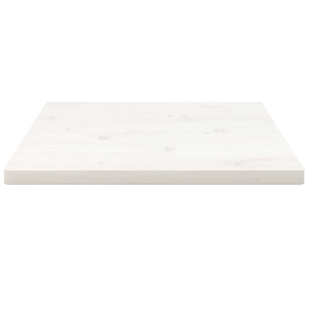 Piano Tavolo Bianco 50x50x2,5cm Legno Massello di Pino Quadrato | homemem39