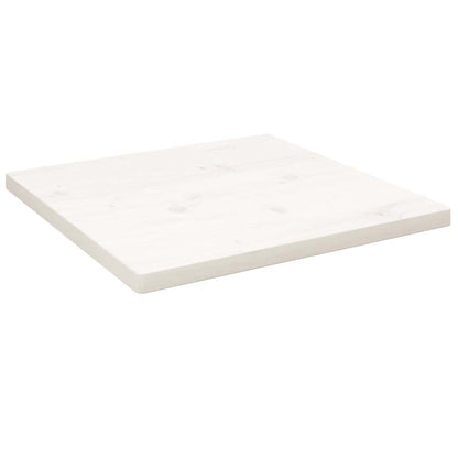 Piano Tavolo Bianco 60x60x2,5cm Legno Massello di Pino Quadrato