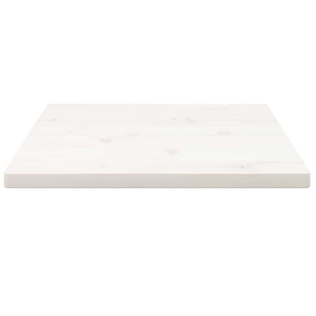 Piano Tavolo Bianco 60x60x2,5cm Legno Massello di Pino Quadrato