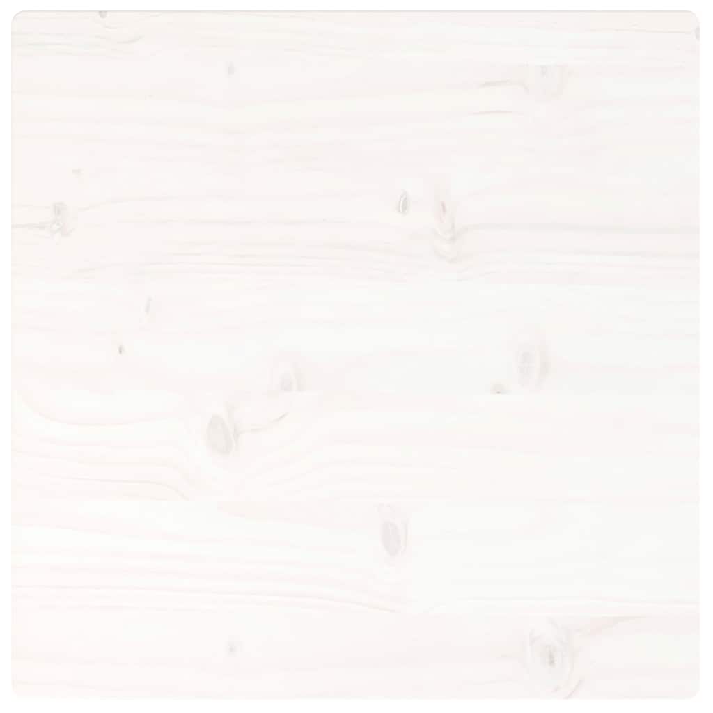 Piano Tavolo Bianco 60x60x2,5cm Legno Massello di Pino Quadrato