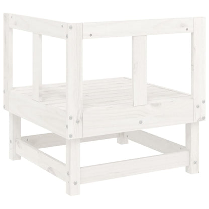 Divano Angolare da Giardino Bianco in Legno Massello di Pino | homemem39