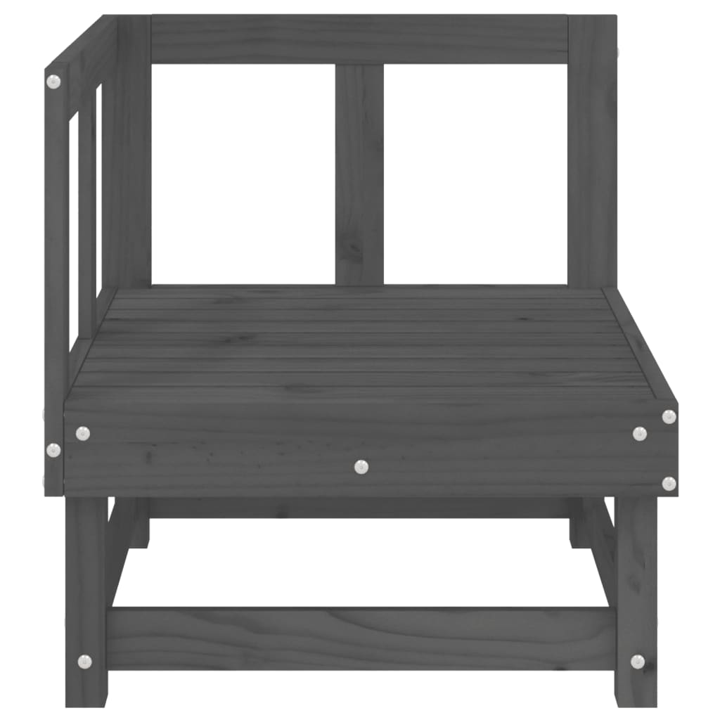 Divano Angolare da Giardino Grigio in Legno Massello di Pino - homemem39