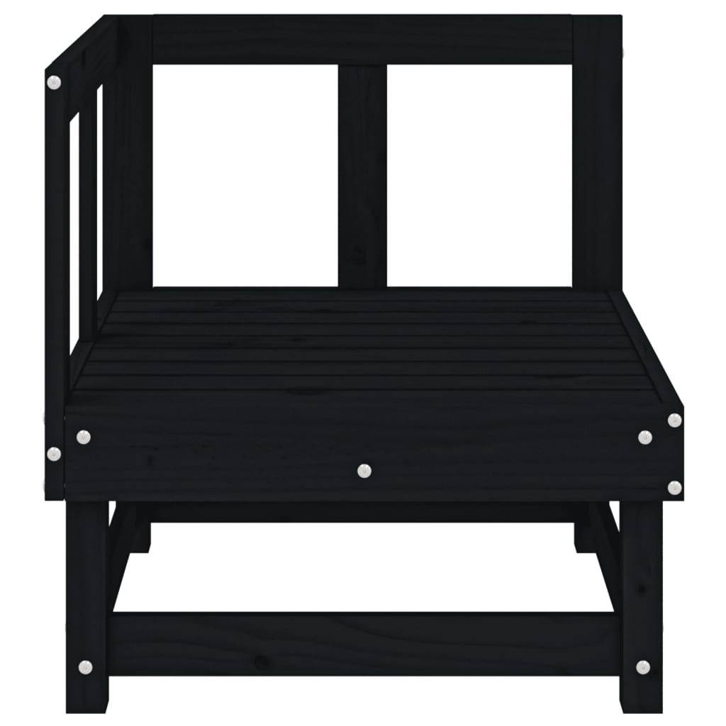 Divano Angolare da Giardino Nero in Legno Massello di Pino - homemem39