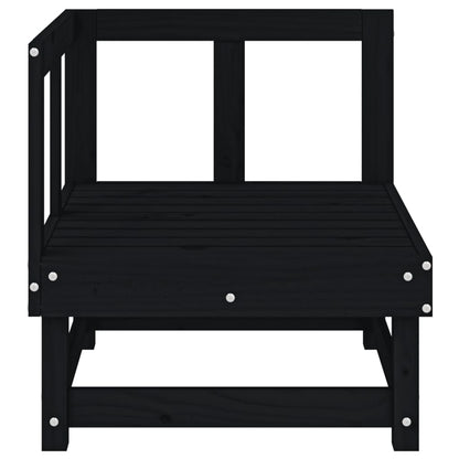 Divano Angolare da Giardino Nero in Legno Massello di Pino - homemem39