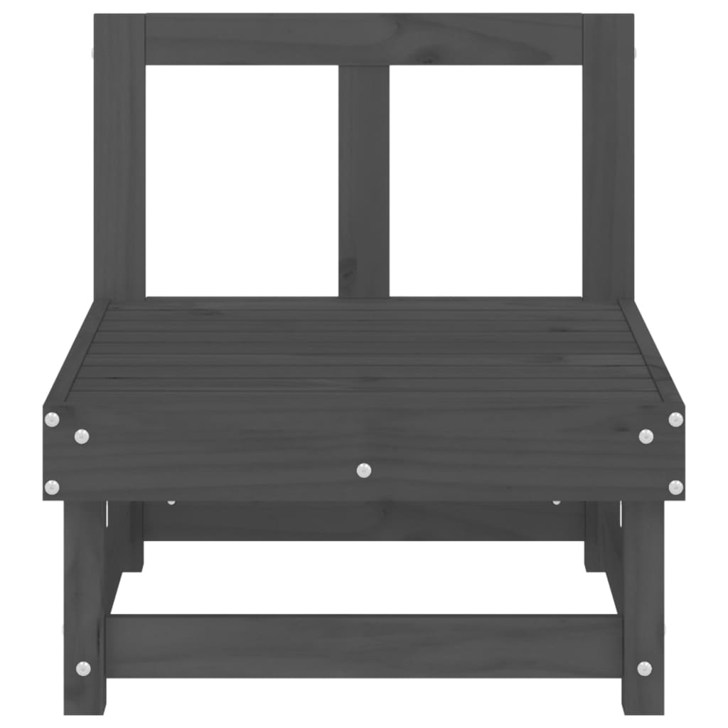 Divano Centrale da Giardino Grigio in Legno Massello di Pino - homemem39