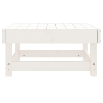 Poggiapiedi da Giardino Bianco in Legno Massello di Pino - homemem39