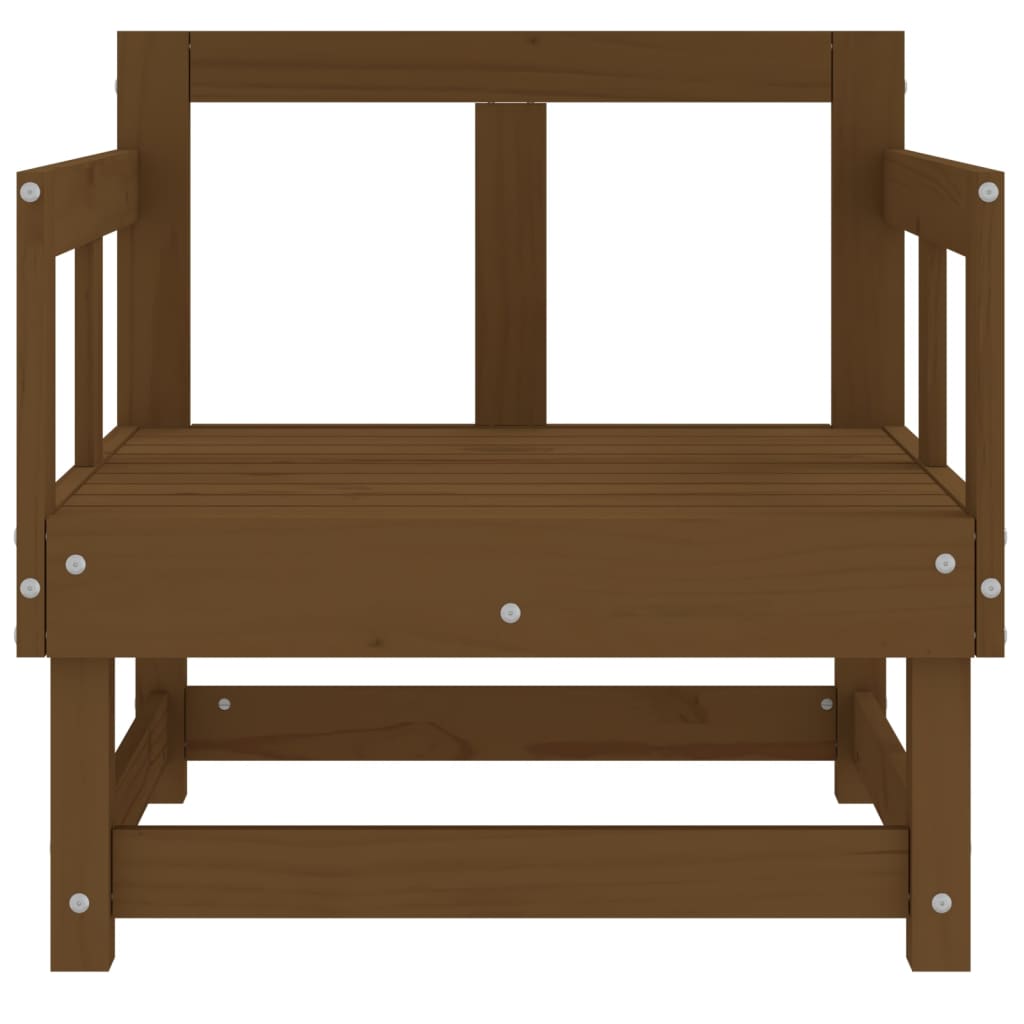 Sedie da Giardino 2 pz Marrone Ambra in Legno Massello di Pino | homemem39