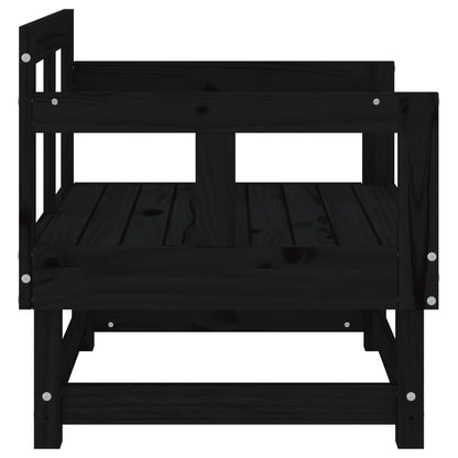 Sedie da Giardino 2 pz Nere in Legno Massello di Pino - homemem39