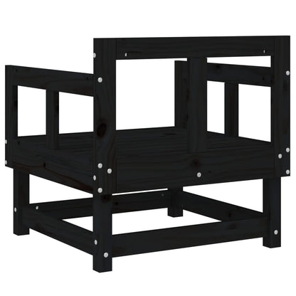 Sedie da Giardino 2 pz Nere in Legno Massello di Pino - homemem39