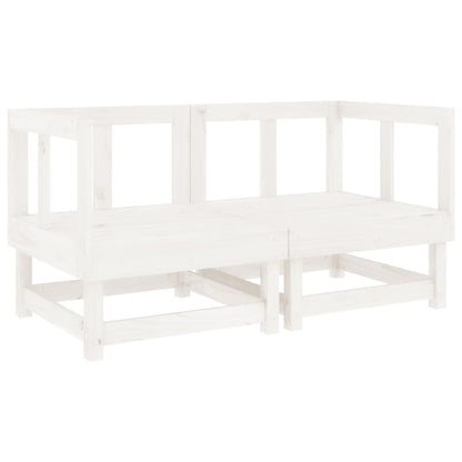 Divani Angolari da Giardino 2 pz Bianchi Legno Massello di Pino | homemem39