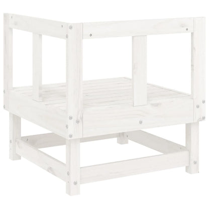 Divani Angolari da Giardino 2 pz Bianchi Legno Massello di Pino | homemem39