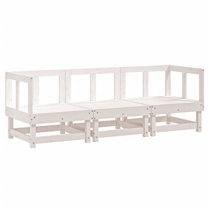 Set Salotto da Giardino 3 pz Bianco in Legno Massello di Pino - homemem39