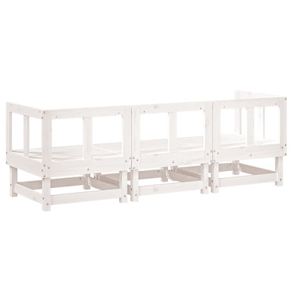 Set Salotto da Giardino 3 pz Bianco in Legno Massello di Pino - homemem39