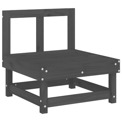 Set Salotto da Giardino 3 pz Grigio in Legno Massello di Pino | homemem39