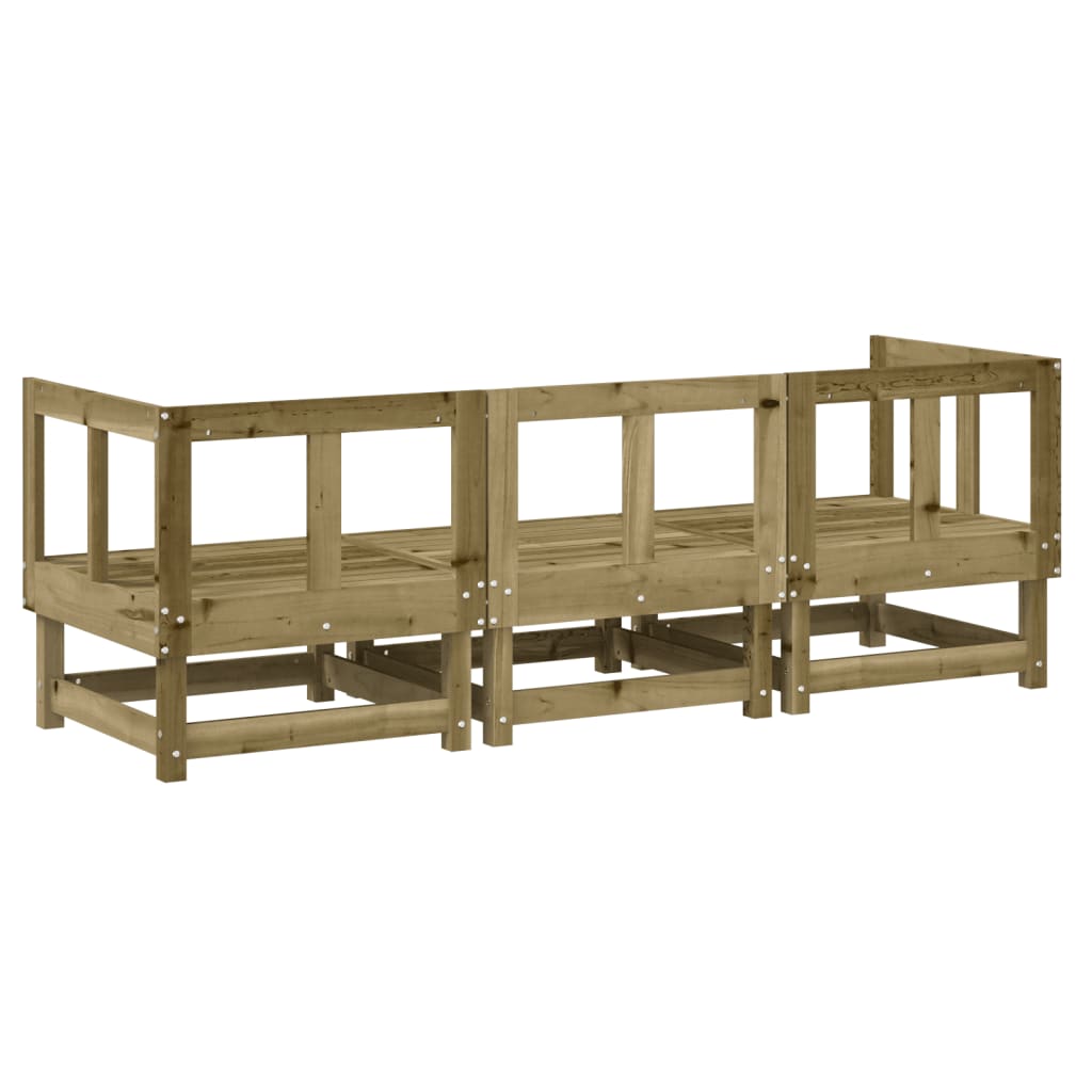 Set Salotto da Giardino 3 pz in Legno Impregnato di Pino - homemem39