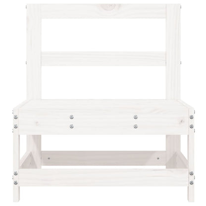 Divano Centrale da Giardino Bianco in Legno Massello di Pino - homemem39