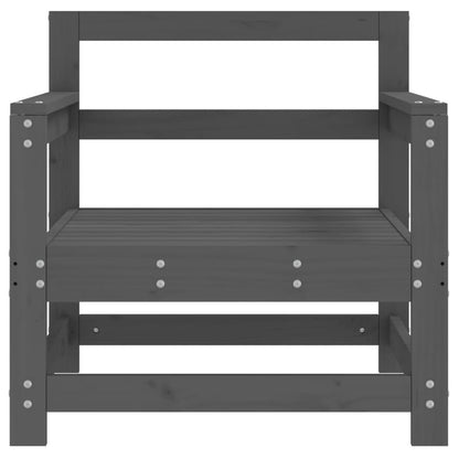 Sedie da Giardino 2pz Grigie in Legno Massello Pino | homemem39