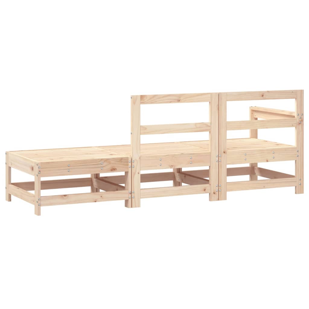 Set Salotto da Giardino 3 pz in Legno Massello di Pino - homemem39